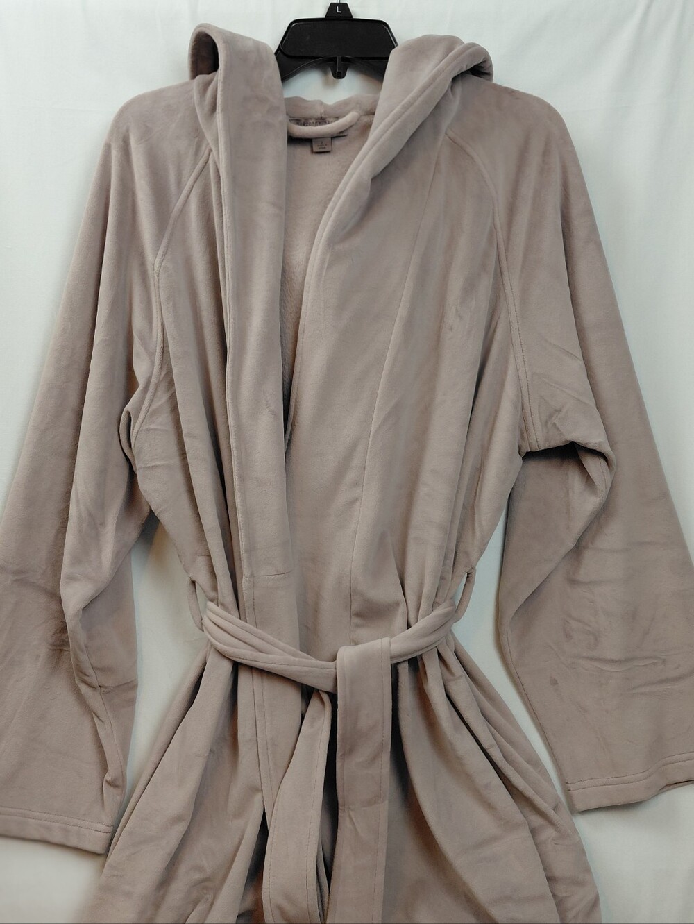 Barefoot Dreams Luxechic Knit Hooded Unisex Bathrobe Size 2 Taupe